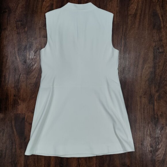 BCBGMAXAZRIA Off White V-Neck Caryn Wrap Vest Mini Dress Women's Large Elegant - Picture 7 of 15